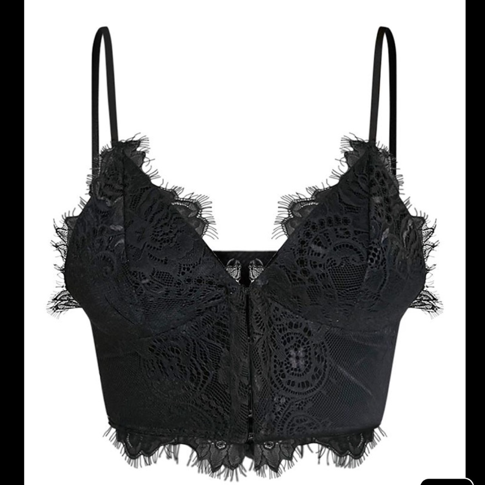 PrettyLittleThing,Hannah Black Eyelash Lace Corset